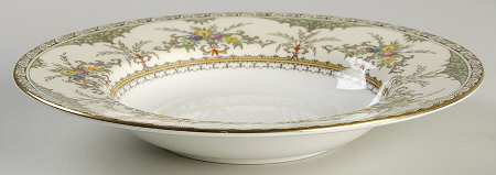 Chatham Green Ivory Large Rim Soup Bowl