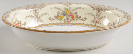 Chatham Brown Ivory 9" Oval Vegetable Bowl