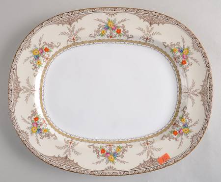 Chatham Brown Ivory 13" Oval Serving Platter