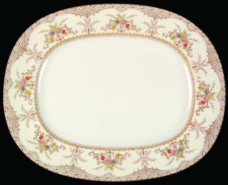 Chatham Brown Ivory 16" Oval Serving Platter
