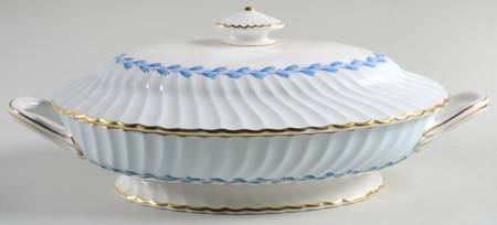 Cheviot Blue Oval Covered Vegetable