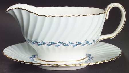 Cheviot Blue Gravy Boat with Attached Underplate