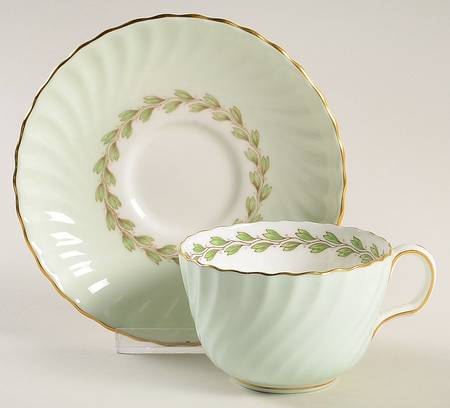Cheviot Green Flat Cup & Saucer Set
