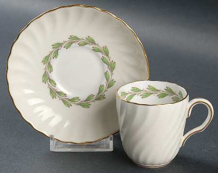Cheviot Green Flat Demitasse Cup & Saucer Set