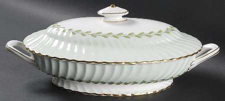 Cheviot Green Oval Covered Vegetable