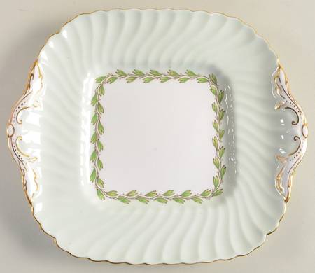 Cheviot Green Square Handled Cake Plate