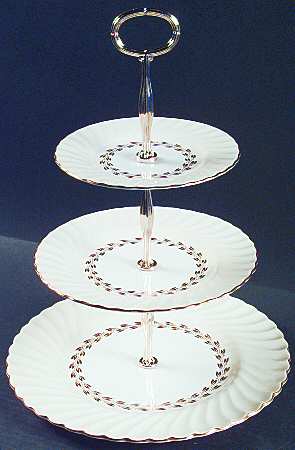Cheviot Gold 13 7/8"-14 1/4" 3-Tiered Serving Tray(DP,SP,BB) HC