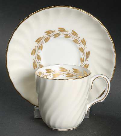 Cheviot Gold Flat Demitasse Cup & Saucer Set