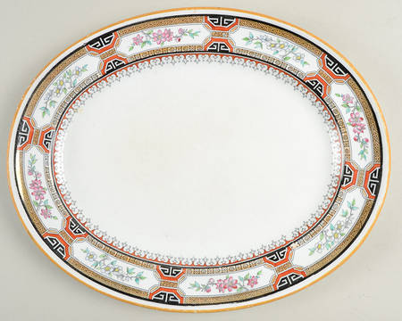 Chinese Key 13" Oval Serving Platter