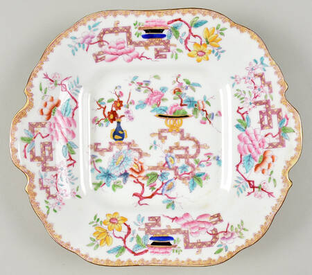 Chinese Tree (Smooth) Square Handled Cake Plate