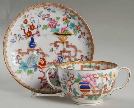 Chinese Tree (Smooth) Footed Bouillon Cup & Saucer