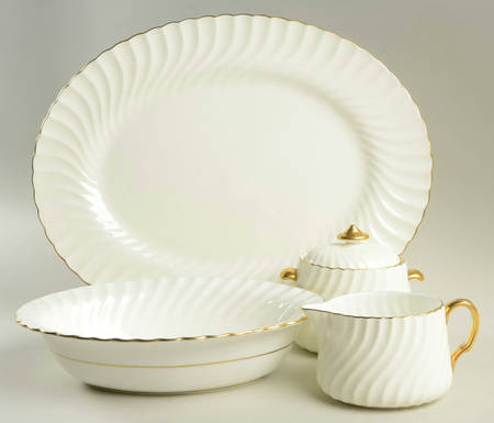 Clifton (Gold Trim) 5 Piece Hostess Set