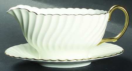 Clifton (Gold Trim) Gravy Boat & Underplate