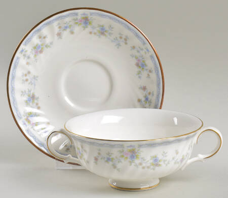 Cliveden Footed Cream Soup Bowl & Saucer Set