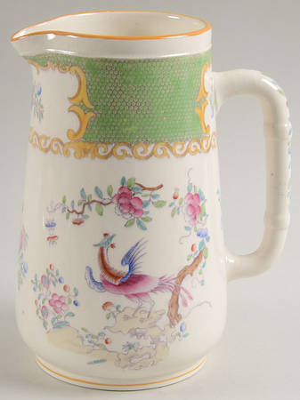 Cockatrice Green (Smooth, Yellow Trim) Hot Water Jug No Lid