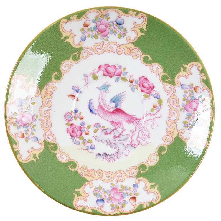 Cockatrice Green (Smooth, Yellow Trim) Saucer