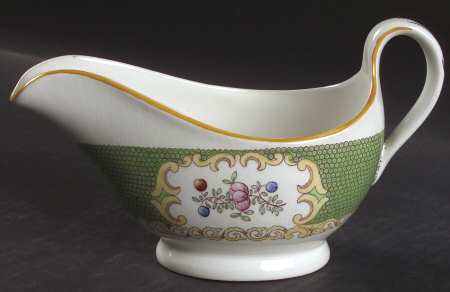 Cockatrice Green (Smooth, Yellow Trim) Gravy Boat