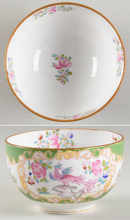Cockatrice Green (Smooth, Globe Backstmp) Open Sugar Bowl