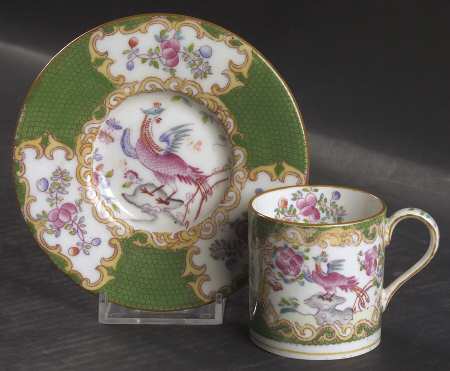 Cockatrice Green (Smooth, Globe Backstmp) Flat Demitasse Cup & Saucer Set