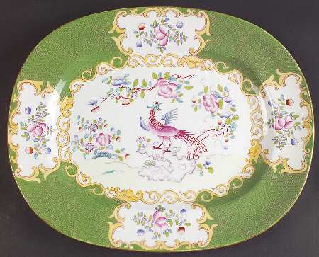 Cockatrice Green (Smooth, Globe Backstmp) 13" Rectangular Serving Platter