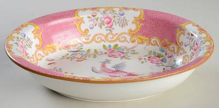 Cockatrice Pink (Smooth, Wreath Backstamp) 9" Oval Vegetable Bowl