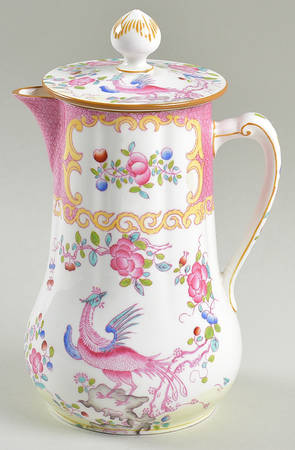 Cockatrice Pink (Smooth, Wreath Backstamp) Hot Water Jug & Lid