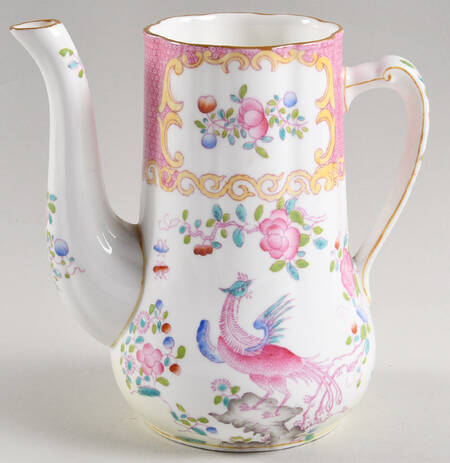 Cockatrice Pink (Smooth, Wreath Backstamp) Mini Coffee Pot No Lid