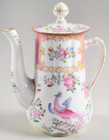 Cockatrice Pink (Smooth, Wreath Backstamp) Mini Coffee Pot & Lid