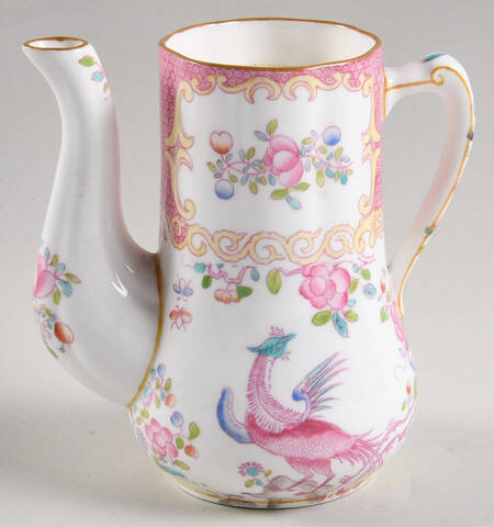 Cockatrice Pink (Smooth, Wreath Backstamp) Individual Coffee Pot No Lid