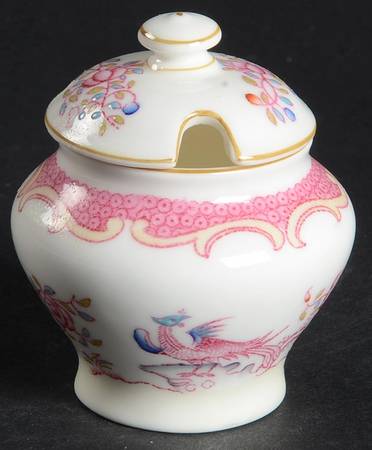 Cockatrice Pink (Smooth, Wreath Backstamp) Mustard Jar & Lid