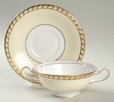 Commodore Footed Cream Soup Bowl & Saucer Set