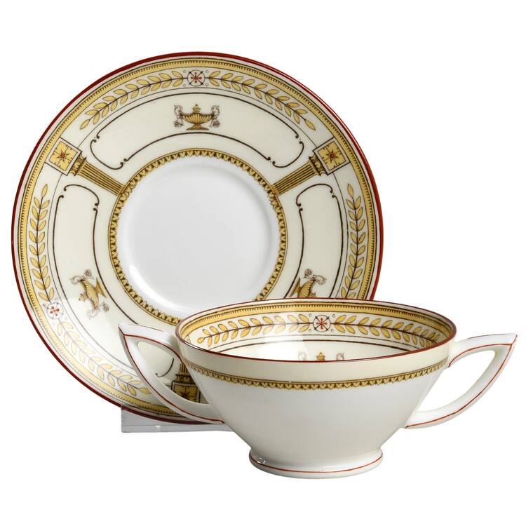 Corinth Footed Bouillon Cup & Saucer by Minton
