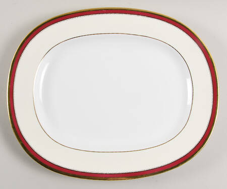 Crimson Ivory 13" Oval Serving Platter