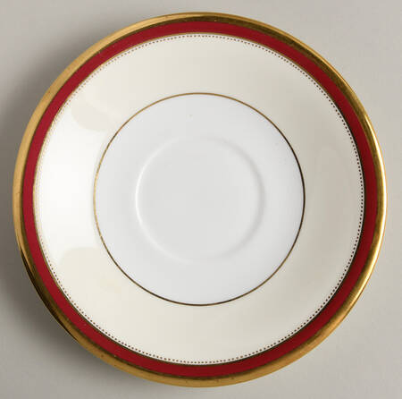 Crimson Ivory Saucer for Bouillon Cup by Minton