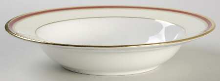 Crimson Ivory Rim Soup Bowl
