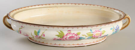 Cuckoo (Smooth, White, Wreath Bkstp) Oval Vegetable No Lid