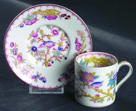 Cuckoo (Smooth, White, Wreath Bkstp) Flat Demitasse Cup & Saucer Set