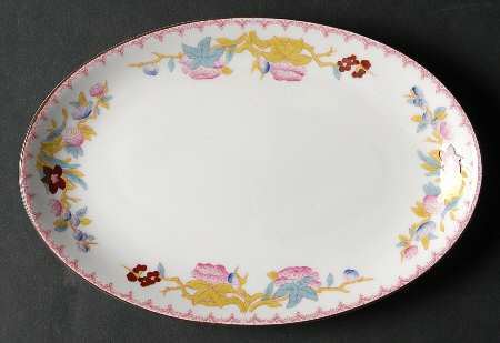 Cuckoo (Smooth, White, Wreath Bkstp) Pickle Dish