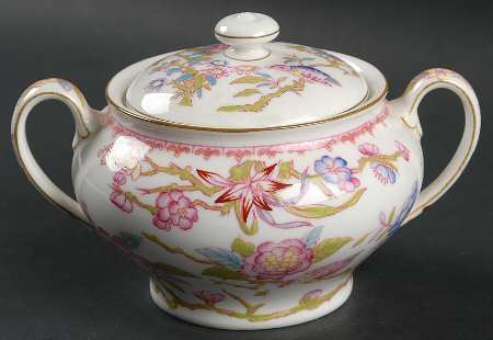 Cuckoo (Smooth, White, Wreath Bkstp) Sugar Bowl & Lid