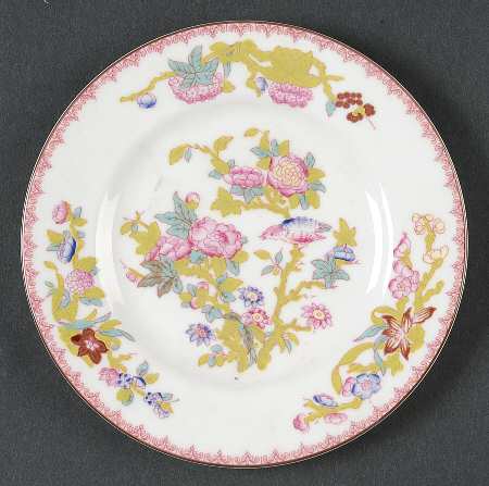 Cuckoo (Smooth, White, Wreath Bkstp) Bread & Butter Plate by Minton