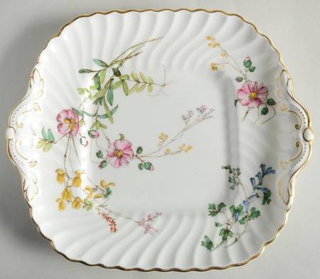 Dainty Sprays Square Handled Cake Plate