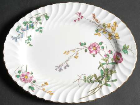 Dainty Sprays 10" Oval Serving Platter