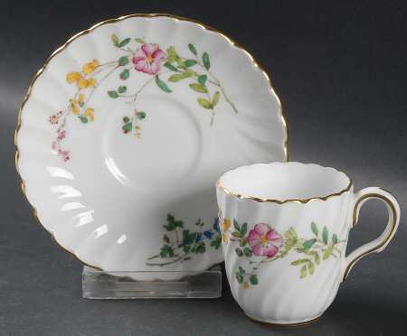 Dainty Sprays Flat Demitasse Cup & Saucer Set
