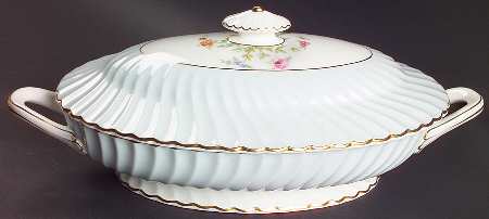 Dawn Blue Oval Covered Vegetable