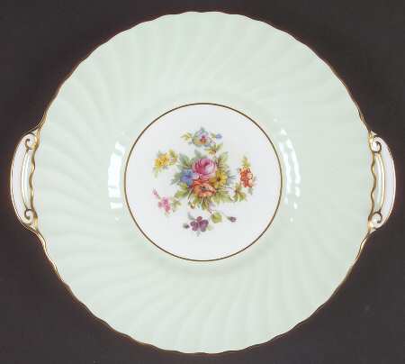 Dawn Pale Green Handled Cake Plate