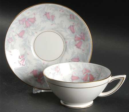 Debutante Gray Footed Cup & Saucer Set
