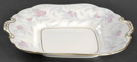 Debutante Gray Square Handled Cake Plate