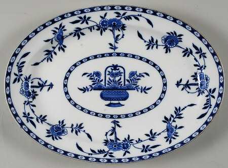 Delft Blue (Gold Trim) 13" Oval Serving Platter