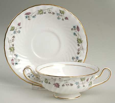 Dryden Footed Cream Soup Bowl & Saucer Set