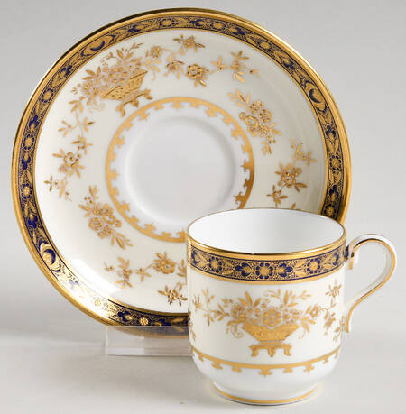 Dynasty Cobalt Footed Demitasse Cup & Saucer Set